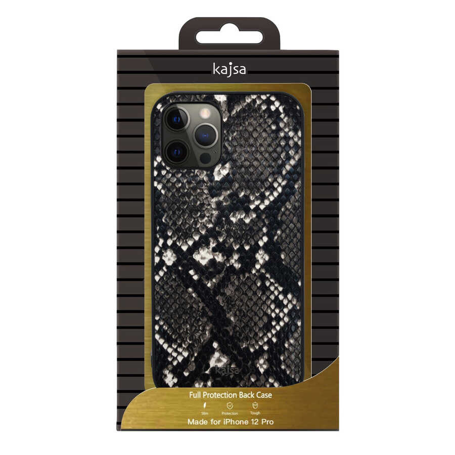 iPhone 12 Kılıf Kajsa Glamorous Serisi Snake Pattern Kapak