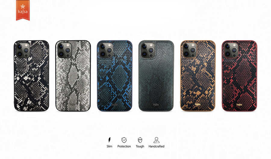 iPhone 12 Kılıf Kajsa Glamorous Serisi Snake Pattern Kapak