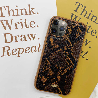 iPhone 12 Kılıf Kajsa Glamorous Serisi Snake Pattern Kapak