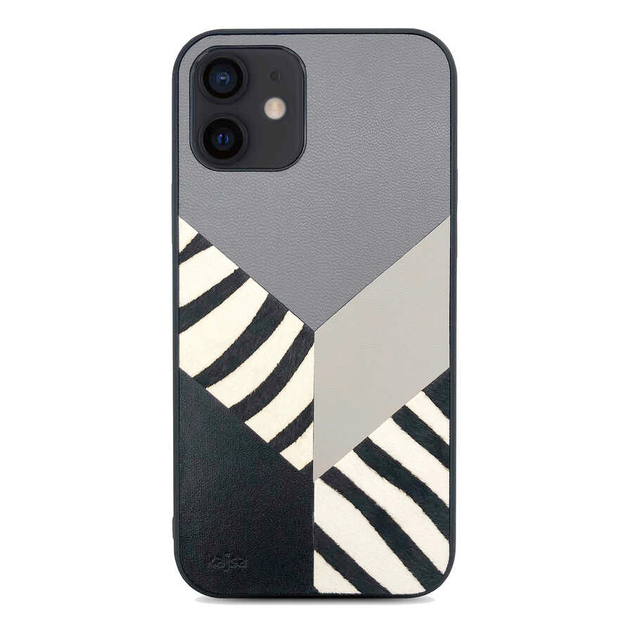 iPhone 12 Kılıf Kajsa Glamorous Serisi Zebra Combo Kapak