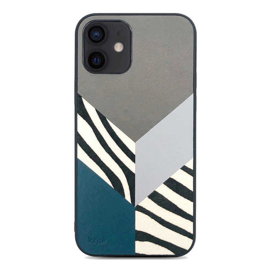 iPhone 12 Kılıf Kajsa Glamorous Serisi Zebra Combo Kapak