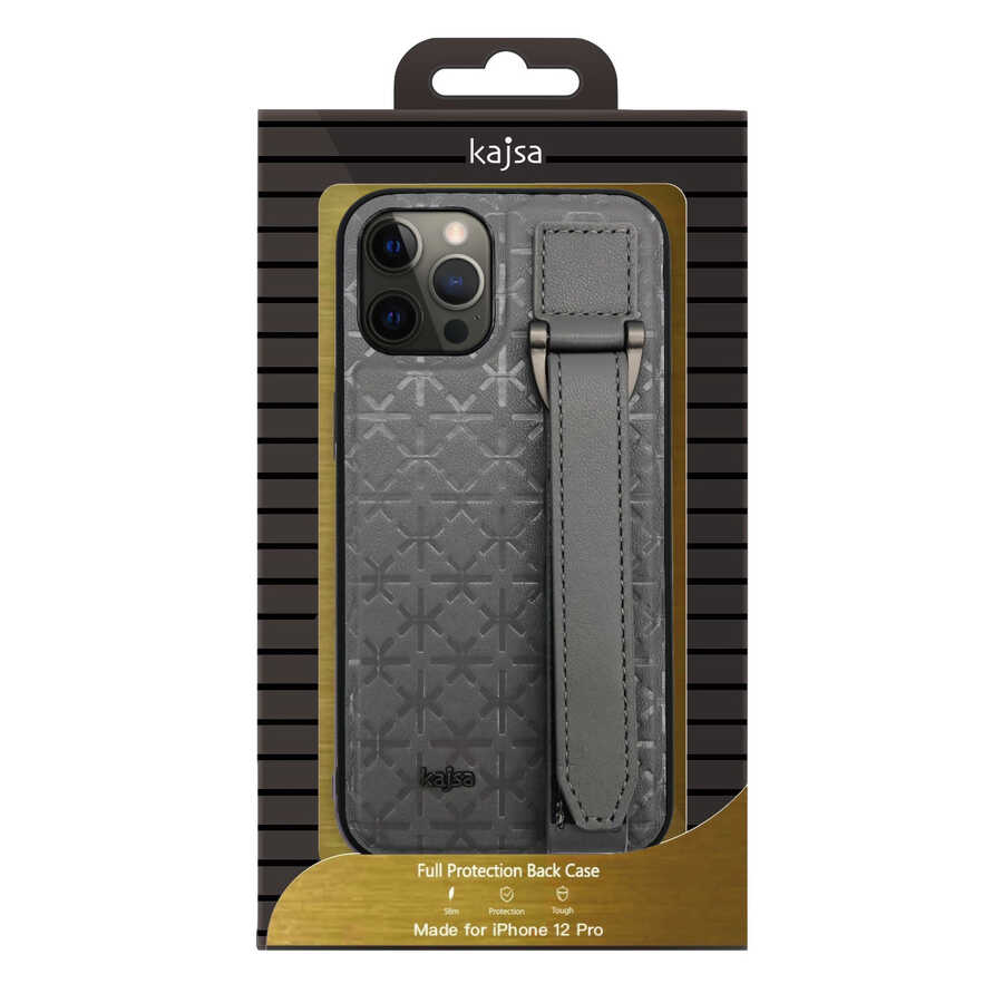 iPhone 12 Kılıf Kajsa Neo Clasic Serisi Mono K Strap Kapak