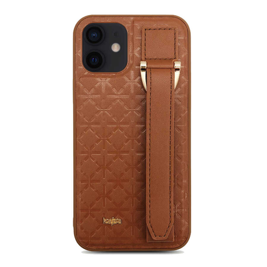iPhone 12 Kılıf Kajsa Neo Clasic Serisi Mono K Strap Kapak