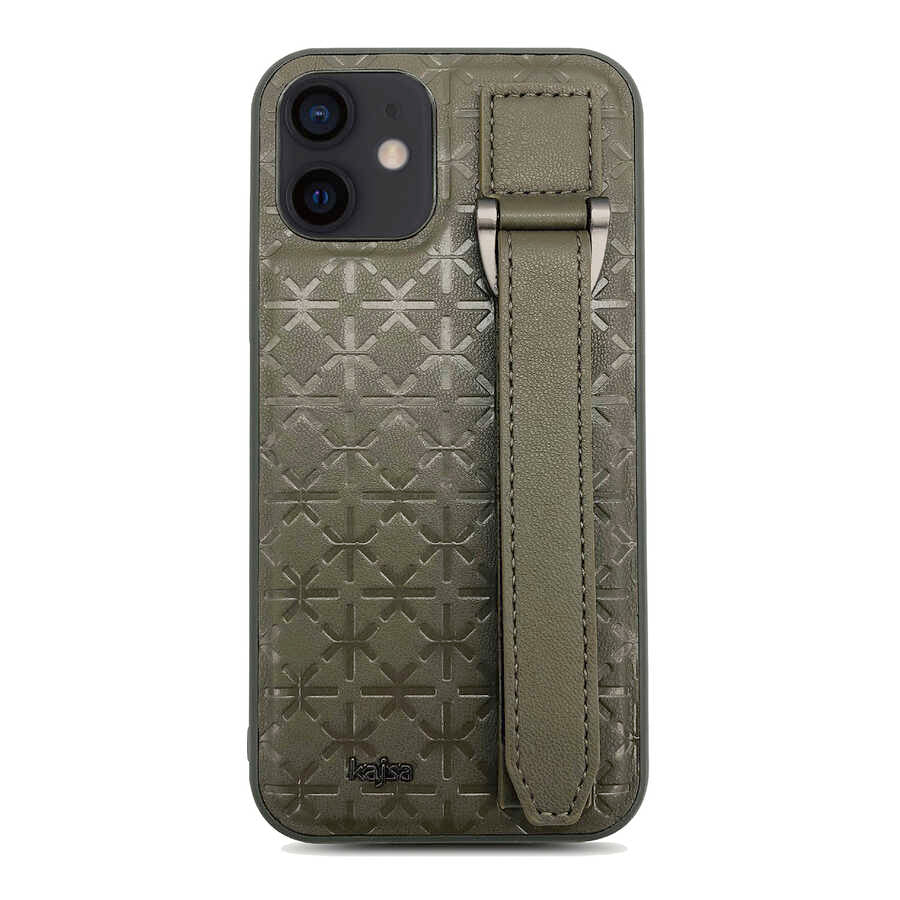 iPhone 12 Kılıf Kajsa Neo Clasic Serisi Mono K Strap Kapak