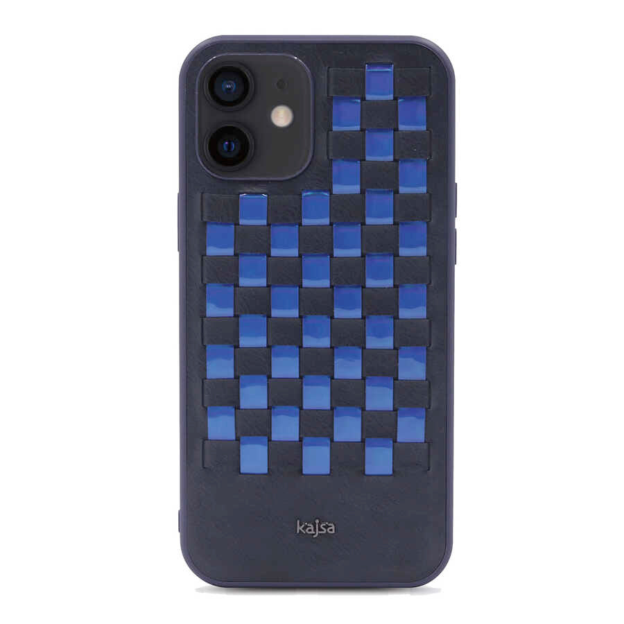 iPhone 12 Kılıf Kajsa Preppie Serisi Spotlight Woven Kapak