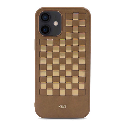 iPhone 12 Kılıf Kajsa Preppie Serisi Spotlight Woven Kapak