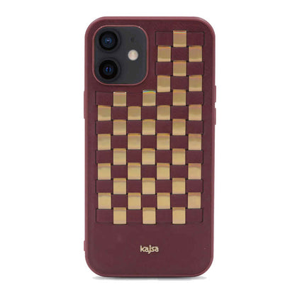 iPhone 12 Kılıf Kajsa Preppie Serisi Spotlight Woven Kapak