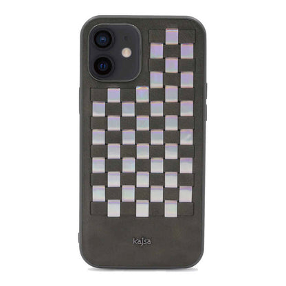 iPhone 12 Kılıf Kajsa Preppie Serisi Spotlight Woven Kapak