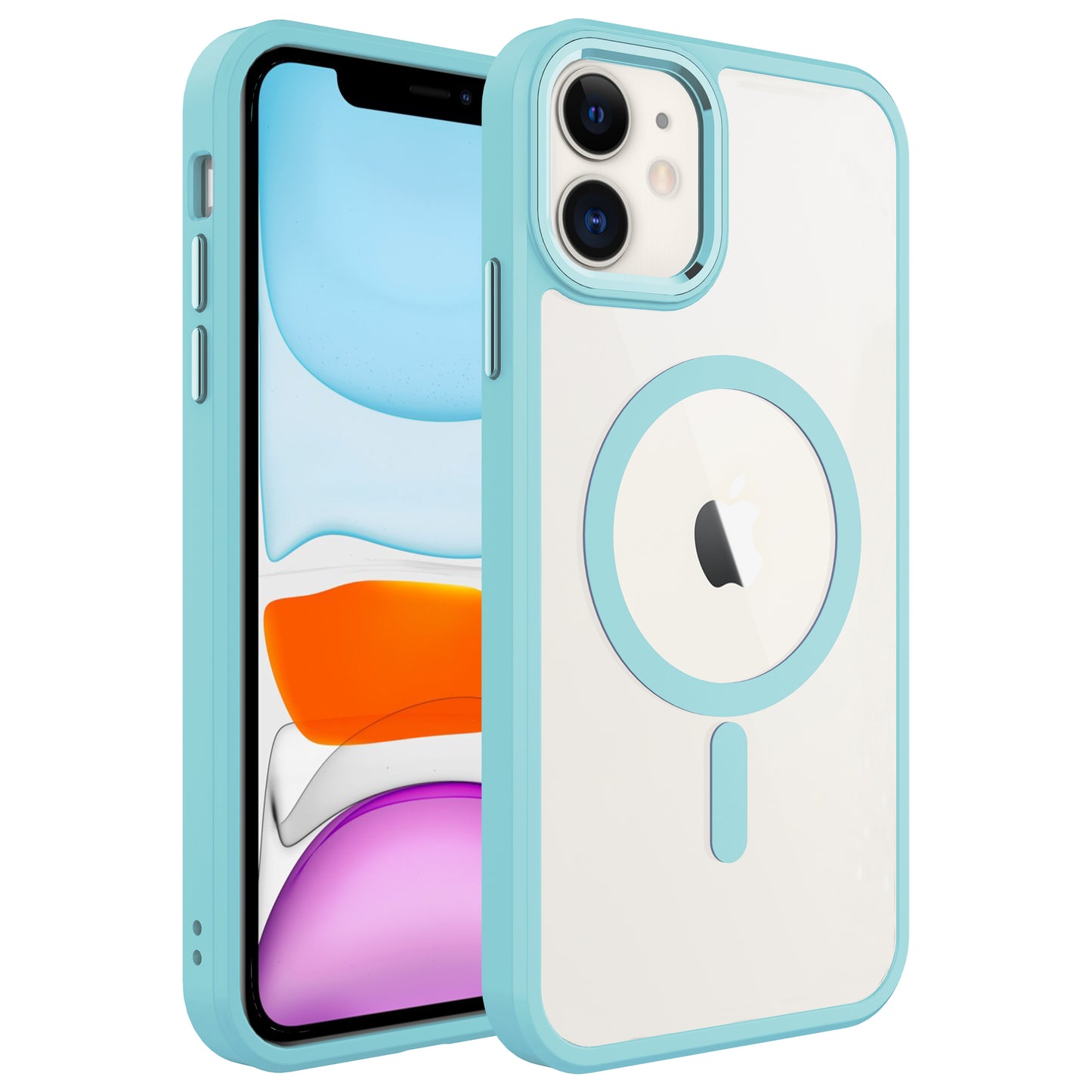Apple iPhone 12 Kılıf Wireless Şarj Özellikli Zore Krom M-safe Silikon Kapak