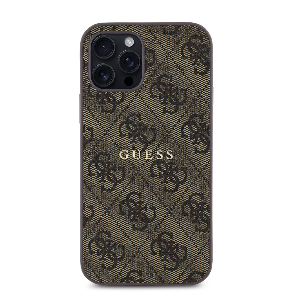 iPhone 12 Pro Kılıf Guess Orjinal Lisanslı M-safe Şarj Özellikli 4G Desen Yazı Logolu Kapak