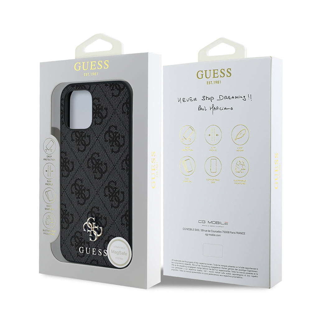 iPhone 12 Pro Kılıf Guess Orjinal Lisanslı M-safe Şarj Özellikli Small 4G Classic Kapak
