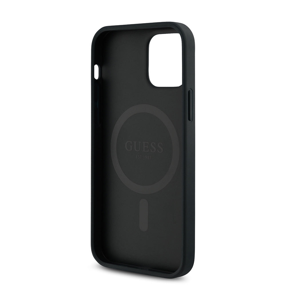 iPhone 12 Pro Kılıf Guess Orjinal Lisanslı M-safe Şarj Özellikli Small 4G Classic Kapak