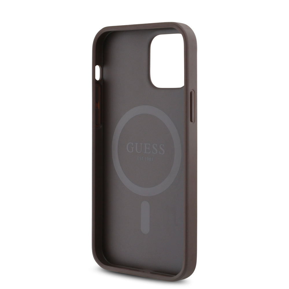 iPhone 12 Pro Kılıf Guess Orjinal Lisanslı M-safe Şarj Özellikli Small 4G Classic Kapak