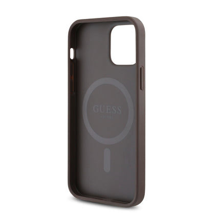 iPhone 12 Pro Kılıf Guess Orjinal Lisanslı M-safe Şarj Özellikli Small 4G Classic Kapak