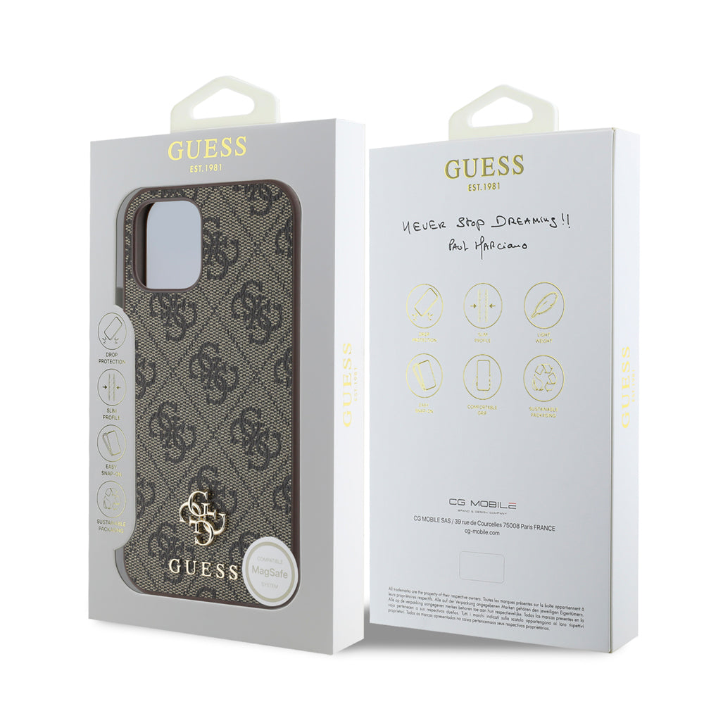 iPhone 12 Pro Kılıf Guess Orjinal Lisanslı M-safe Şarj Özellikli Small 4G Classic Kapak