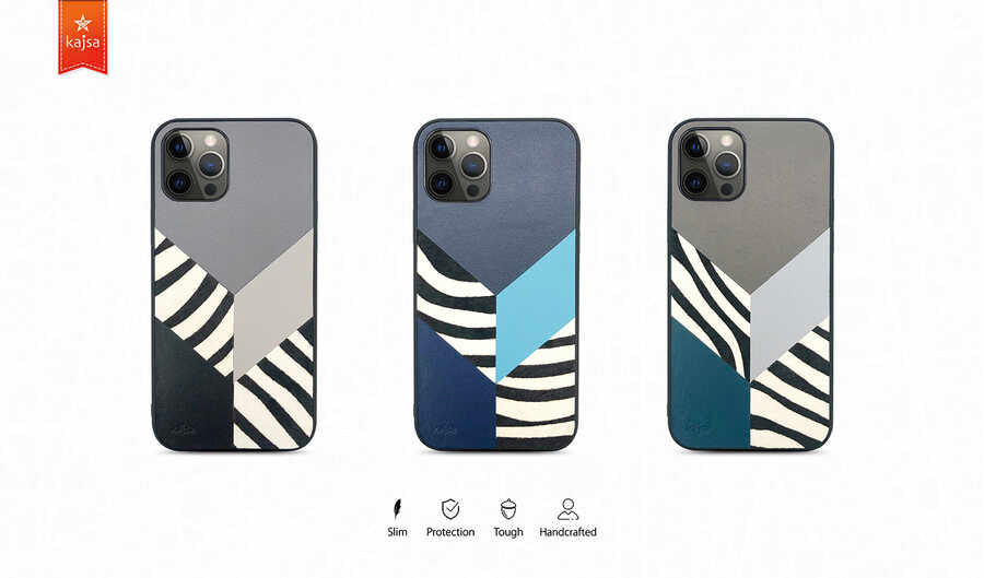iPhone 12 Pro Kılıf Kajsa Glamorous Serisi Zebra Combo Kapak