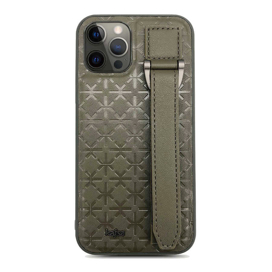 iPhone 12 Pro Kılıf Kajsa Neo Clasic Serisi Mono K Strap Kapak