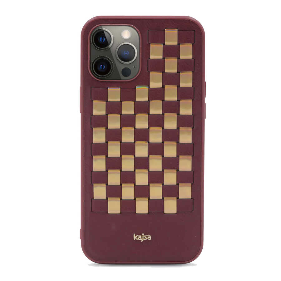 iPhone 12 Pro Kılıf Kajsa Preppie Serisi Spotlight Woven Kapak