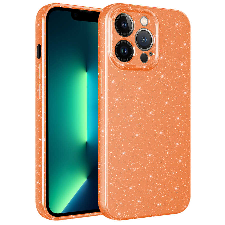 Apple iPhone 12 Pro Kılıf Kamera Korumalı Simli Lüks Zore Koton Kapak