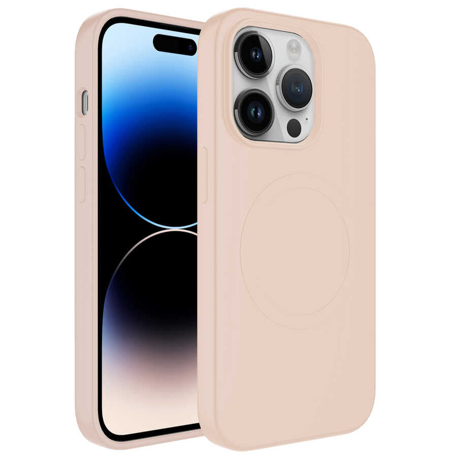 Apple iPhone 12 Pro Kılıf M-safe Wireless Şarj Özellikli Pastel Renk Silikon Zore Plas Kapak