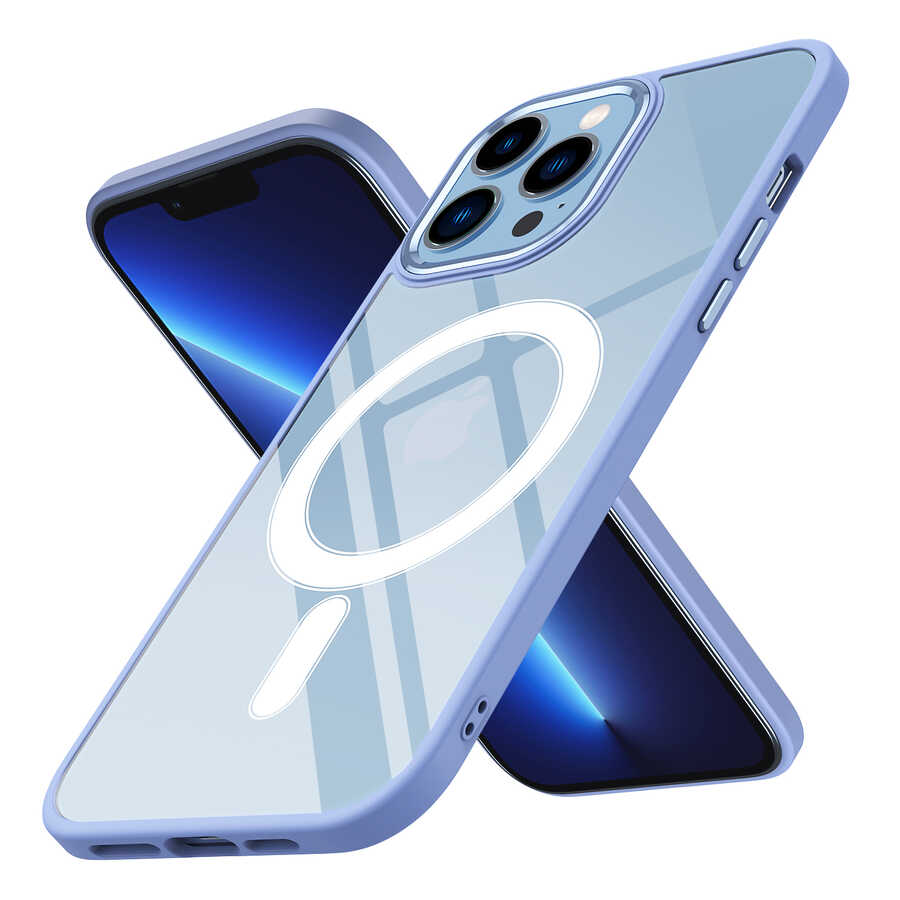 Apple iPhone 12 Pro Kılıf Wireless Şarj Özellikli Zore Krom M-safe Silikon Kapak