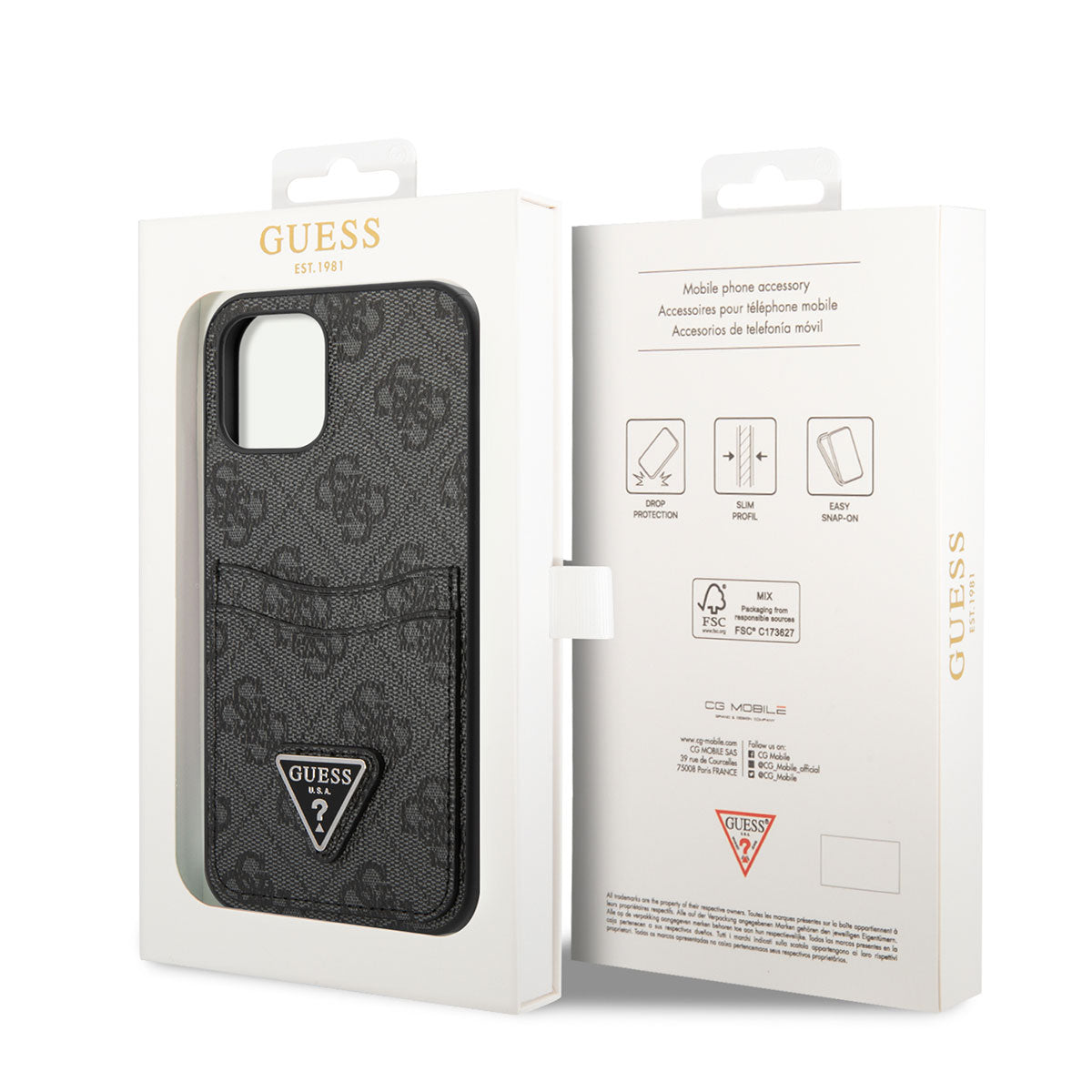 iPhone 12 Pro Max Kılıf GUESS Çift Kart Bölmeli Kapak