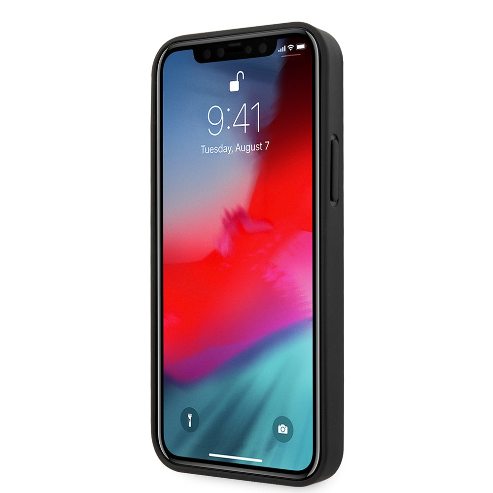 iPhone 12 Pro Max Kılıf Guess Orjinal Lisanslı PU Deri Büyük Metal Logo Dizaynlı Kapak