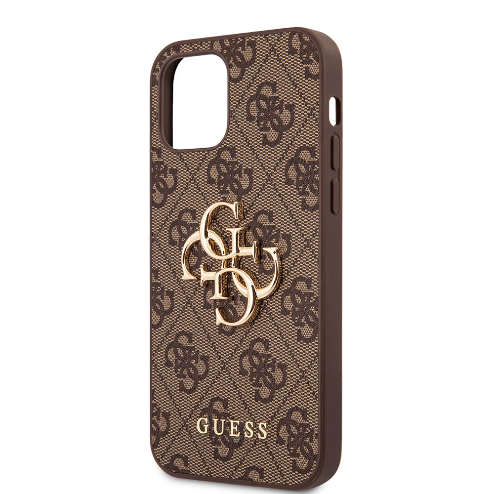 iPhone 12 Pro Max Kılıf Guess Orjinal Lisanslı PU Deri Büyük Metal Logo Dizaynlı Kapak