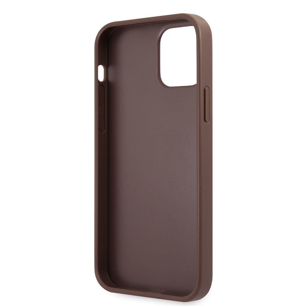 iPhone 12 Pro Max Kılıf Guess Orjinal Lisanslı PU Deri Büyük Metal Logo Dizaynlı Kapak