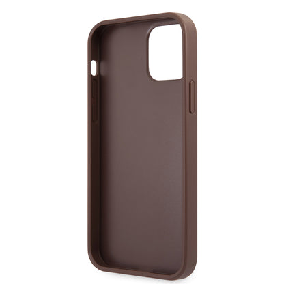 iPhone 12 Pro Max Kılıf Guess Orjinal Lisanslı PU Deri Büyük Metal Logo Dizaynlı Kapak