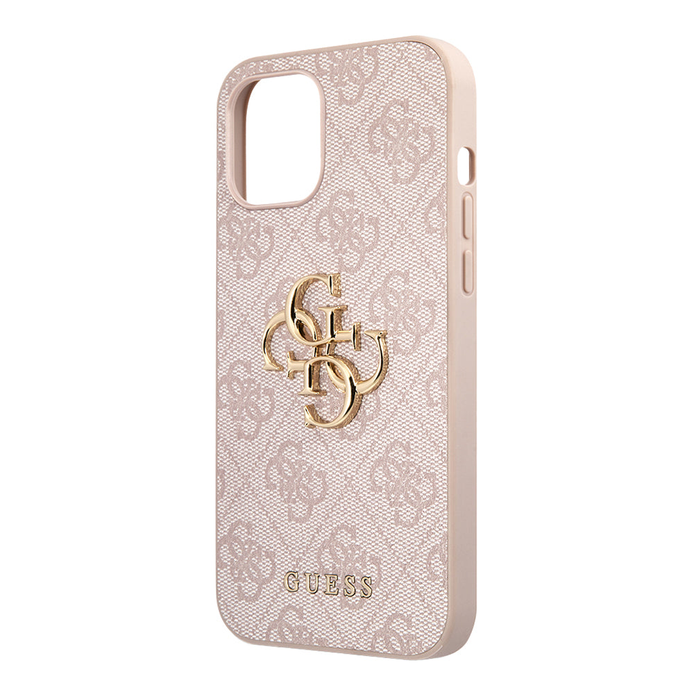 iPhone 12 Pro Max Kılıf Guess Orjinal Lisanslı PU Deri Büyük Metal Logo Dizaynlı Kapak