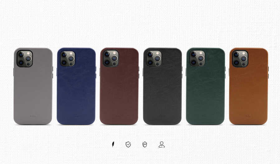 iPhone 12 Pro Max Kılıf Kajsa Crazy Horse Kapak