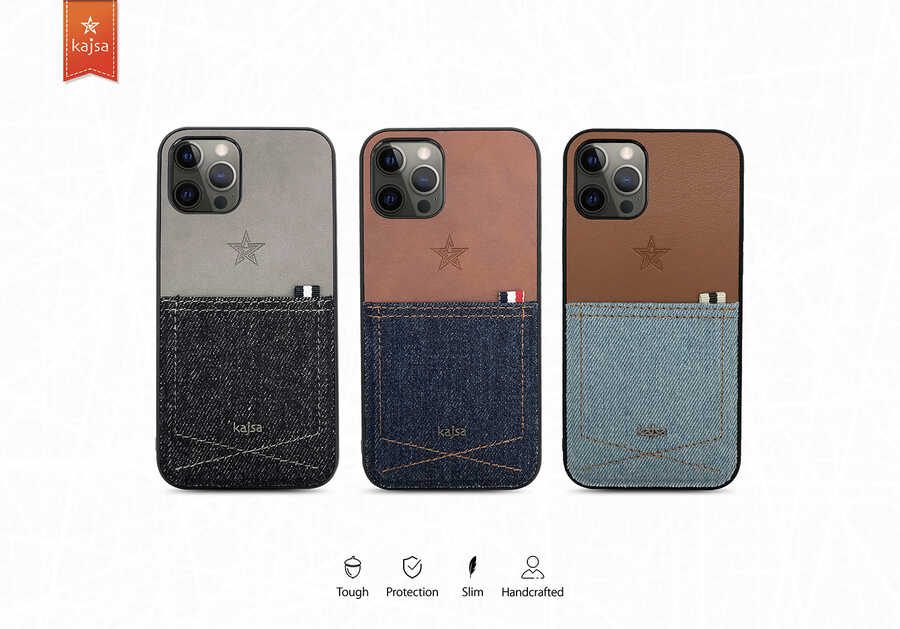 iPhone 12 Pro Max Kılıf Kajsa Denim Kapak