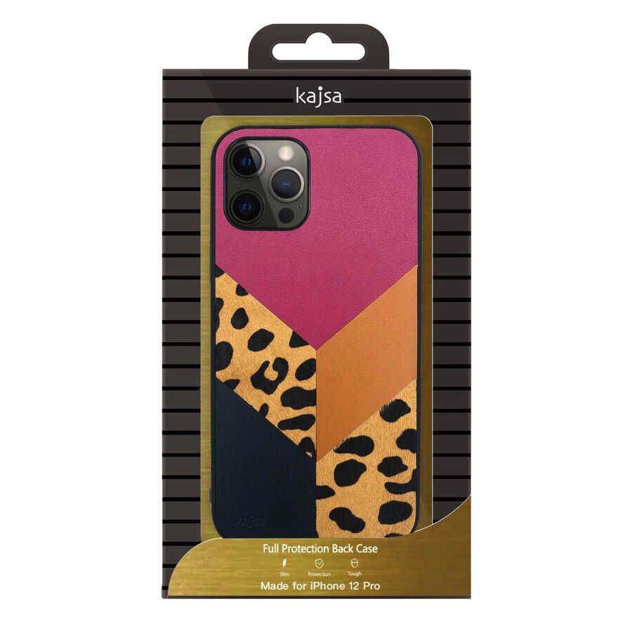 iPhone 12 Pro Max Kılıf Kajsa Glamorous Serisi Leopard Combo Kapak