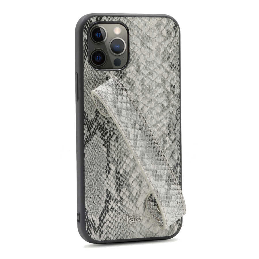 iPhone 12 Pro Max Kılıf Kajsa Glamorous Serisi Snake Handstrap Kapak