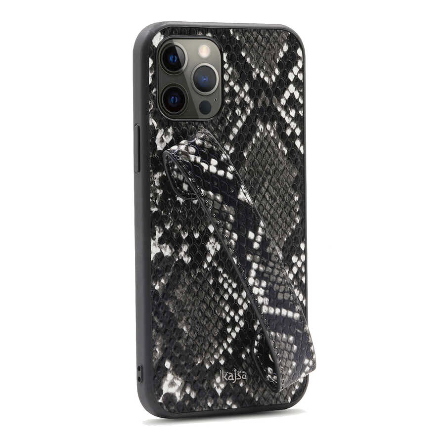 iPhone 12 Pro Max Kılıf Kajsa Glamorous Serisi Snake Handstrap Kapak