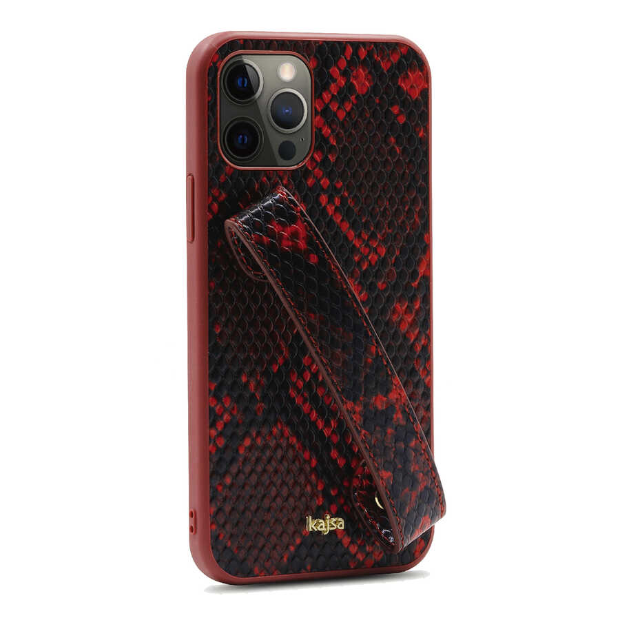 iPhone 12 Pro Max Kılıf Kajsa Glamorous Serisi Snake Handstrap Kapak