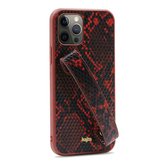 iPhone 12 Pro Max Kılıf Kajsa Glamorous Serisi Snake Handstrap Kapak