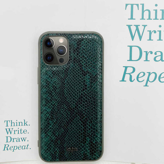 iPhone 12 Pro Max Kılıf Kajsa Glamorous Serisi Snake Pattern Kapak