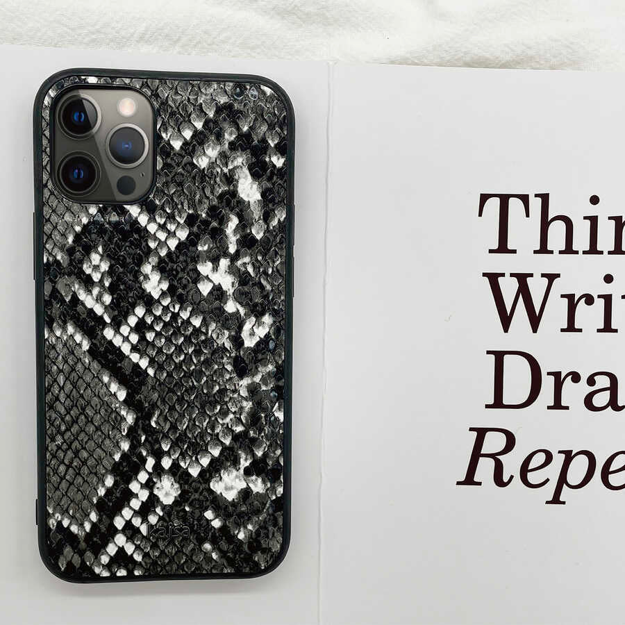 iPhone 12 Pro Max Kılıf Kajsa Glamorous Serisi Snake Pattern Kapak