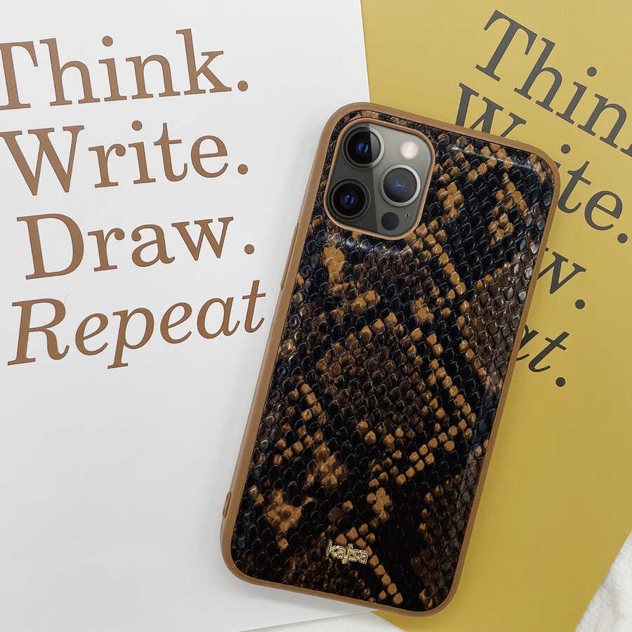 iPhone 12 Pro Max Kılıf Kajsa Glamorous Serisi Snake Pattern Kapak