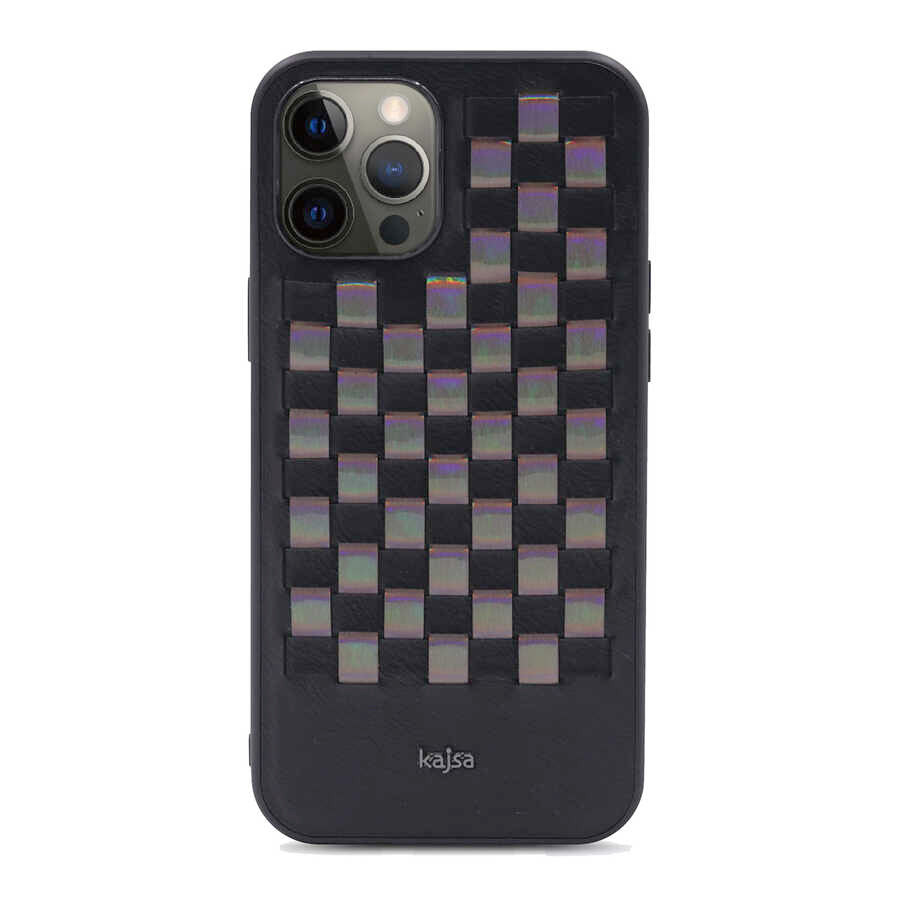 iPhone 12 Pro Max Kılıf Kajsa Preppie Serisi Spotlight Woven Kapak