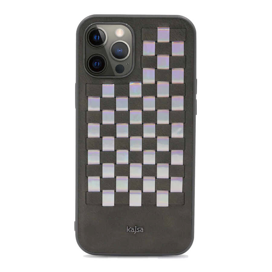 iPhone 12 Pro Max Kılıf Kajsa Preppie Serisi Spotlight Woven Kapak