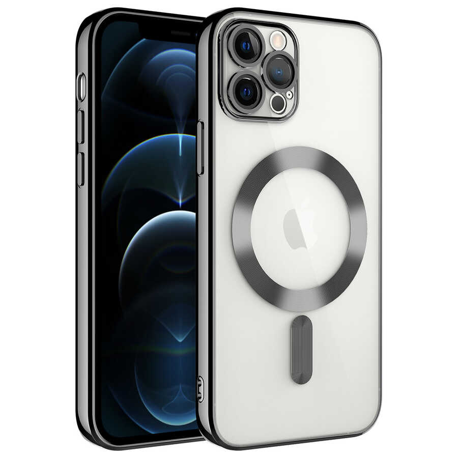 Apple iPhone 12 Pro Max Kılıf Kamera Korumalı M-safe Wireless Şarj Özellikli Zore Demre Kapak