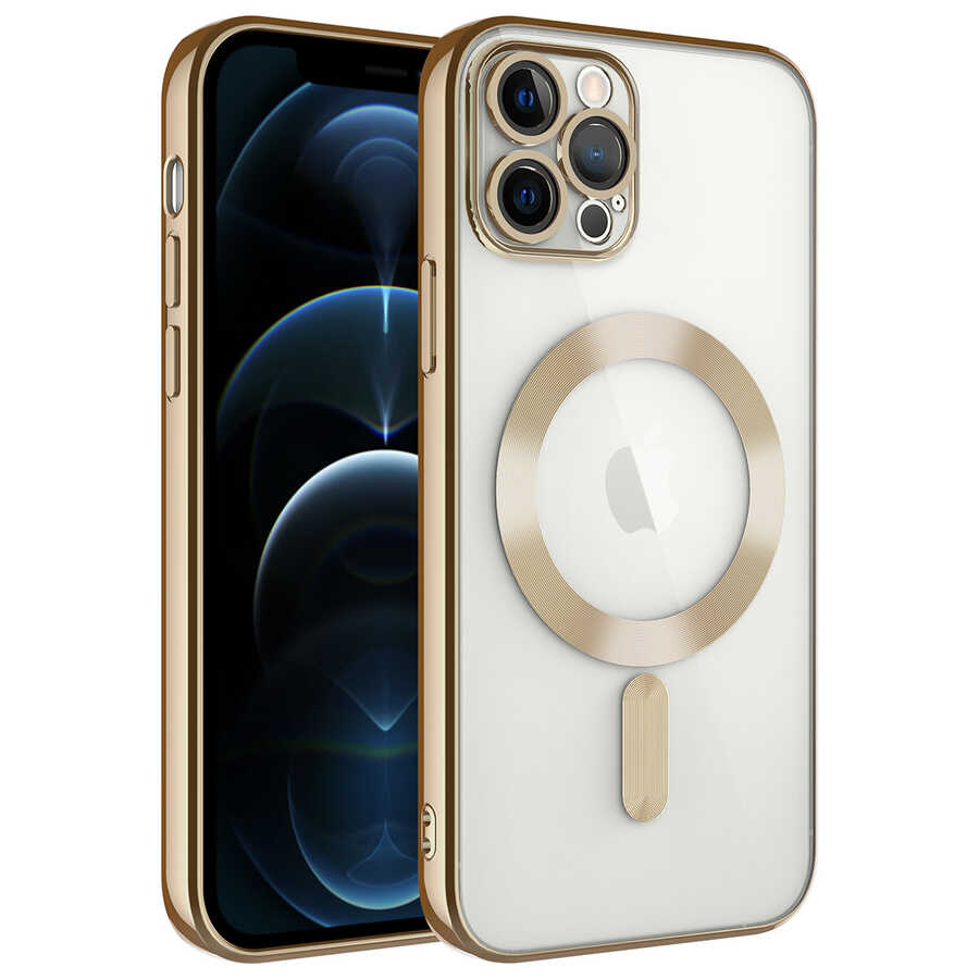 Apple iPhone 12 Pro Max Kılıf Kamera Korumalı M-safe Wireless Şarj Özellikli Zore Demre Kapak
