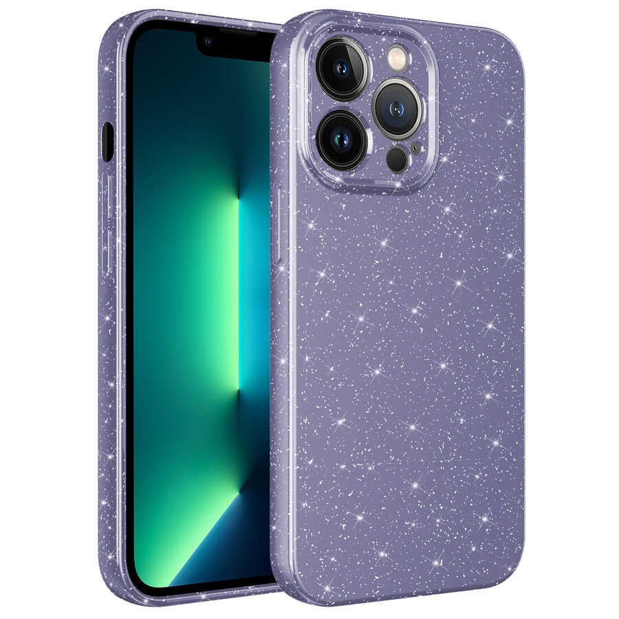 Apple iPhone 12 Pro Max Kılıf Kamera Korumalı Simli Lüks Zore Koton Kapak