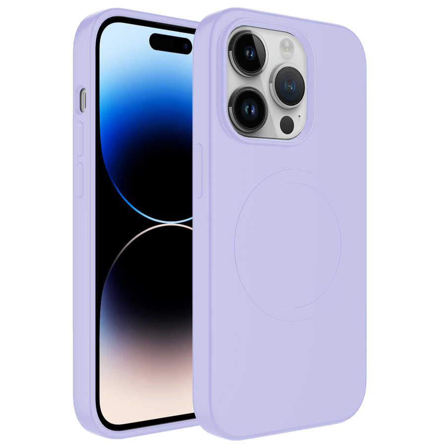 Apple iPhone 12 Pro Max Kılıf M-safe Wireless Şarj Özellikli Pastel Renk Silikon Zore Plas Kapak