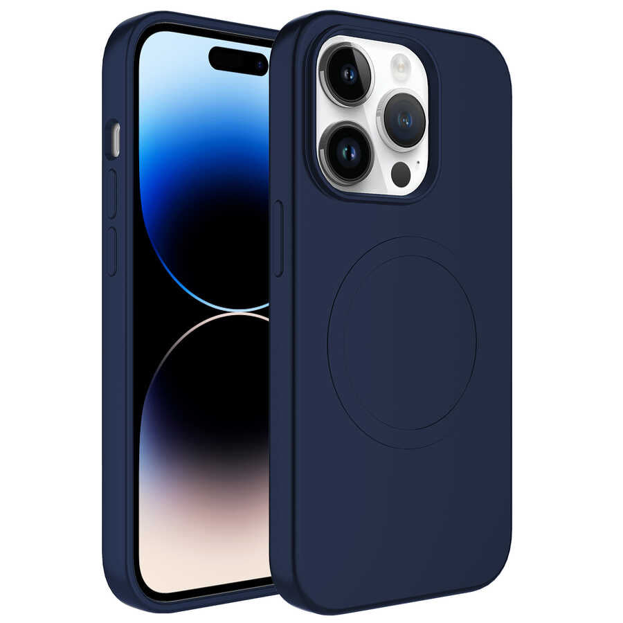 Apple iPhone 12 Pro Max Kılıf M-safe Wireless Şarj Özellikli Pastel Renk Silikon Zore Plas Kapak