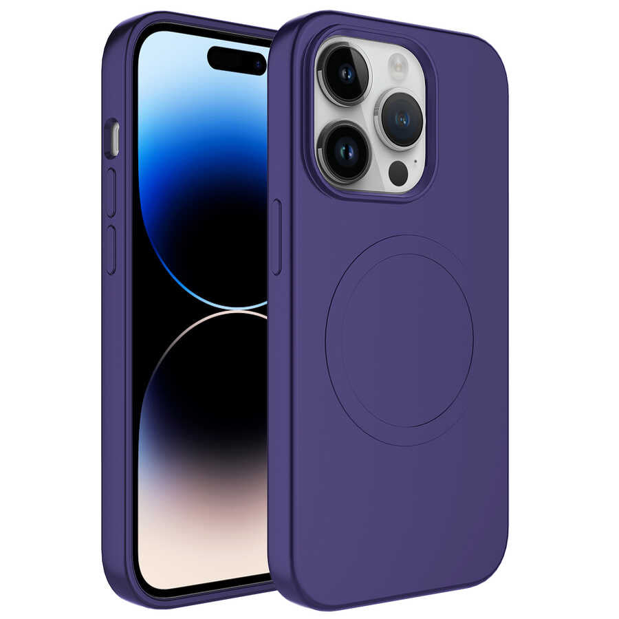 Apple iPhone 12 Pro Max Kılıf M-safe Wireless Şarj Özellikli Pastel Renk Silikon Zore Plas Kapak