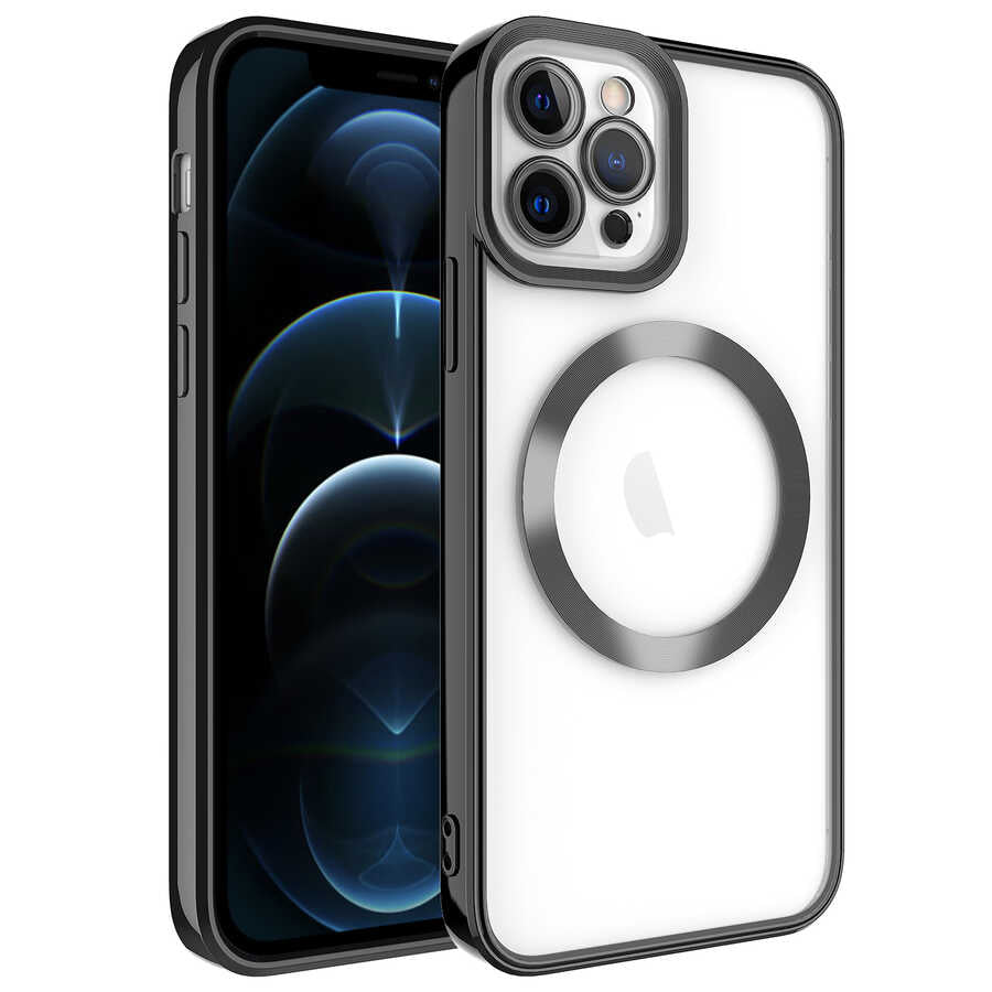 Apple iPhone 12 Pro Max Kılıf M-safe Wireless Şarj Özellikli Zore Setro Silikon